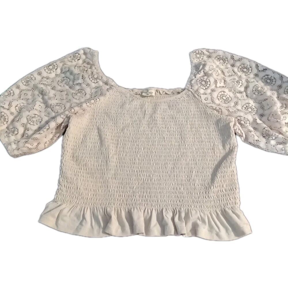 Mason And Belle Babydoll Top Laced Balloon Sleeves Sz. XL Smocked Fairy Boho